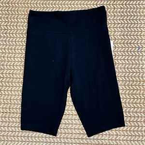 Black cotton biker shorts
